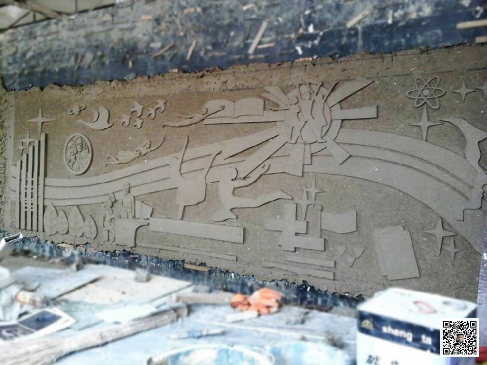 玻璃钢小学浮雕（泥稿）